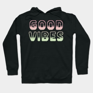 Good Vibes Classic Video Game Graphic Lime Peach Gradient Hoodie